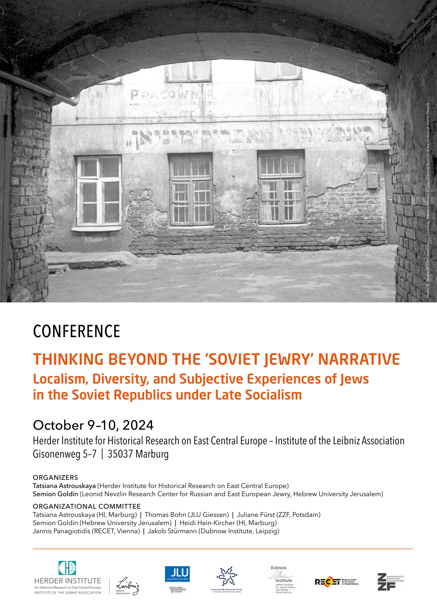 Poster Conference Soviet Jewry, October 9-10, 2024 in Marburg