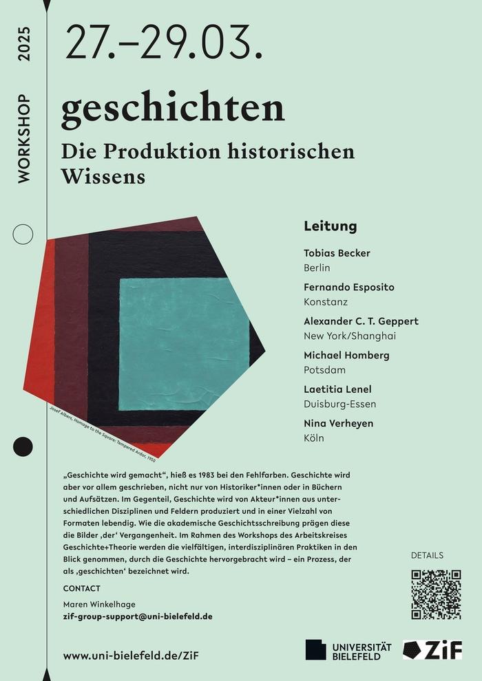 Plakat Workshop geschichte: Die Produktion historischen Wissens