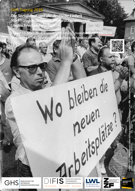 Auf dem Bild sind Demonstrierende zu sehen, sie halten ein Banner mit der Aufschrift "Wo bleiben die neuen Arbeitsplätze".