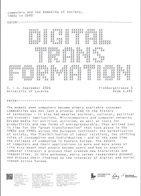 Plakat mit Überschrift und Text ohne Bild eines Workshop zum Thema Digital Transformation in Luzern 