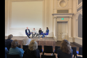 Podium mit Jens Bisky, Nadine Freund, Jutta Braun und Gunnar Take