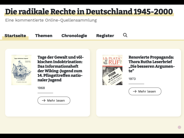 Website "Die radikale Rechte in Deutschland"