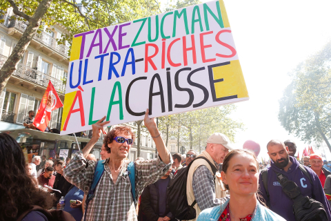 Gewerkschaftsübergreifende Demonstration und Streik in Paris am 18. September 2025.