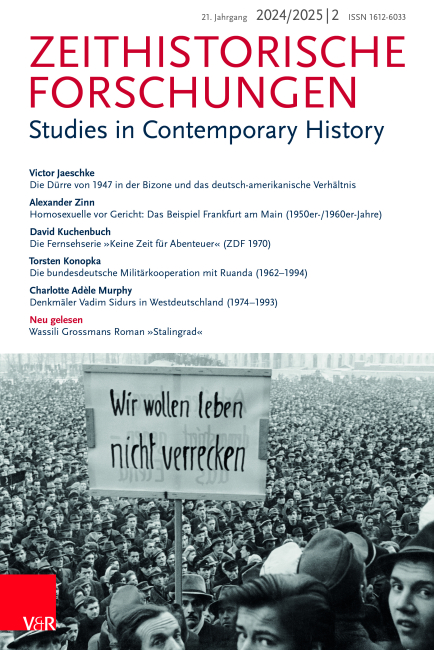 Cover Heft 2/2024-2025 der Fachzeitschrift Zeithistorische Forschungen zeigt die Demonstration auf dem Münchener Königsplatz, 23. Januar 1948.