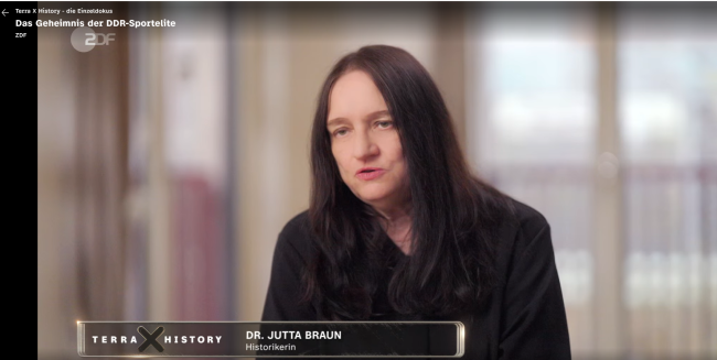 Jutta Braun im Interview in ZDF-Dokumentation »Das Geheimnis der DDR-Sportelite«