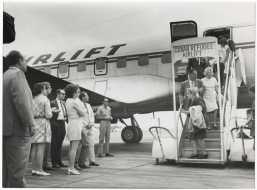 Arrival of Cuban refugees on a Freedom Flight, May 25, 1970.