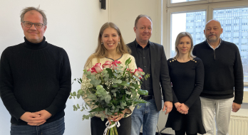 Die Personen auf dem Foto von links nach rechts: Prof. Dr. Timm Beichelt, Kateryna Chernii, Prof. Dr. Jan Claas Behrends, Dr. Sonja Priebus, Prof. Dr. Werner Benecke. Foto: privat