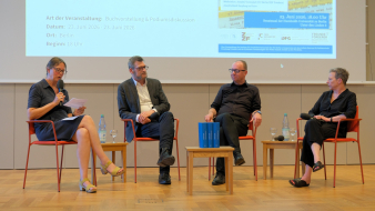Annette Vowinckel (ZZF Potsdam/HU Berlin), Christian Pischel (HMT Leipzig), Jan C. Behrends (ZZF Potsdam) und Eva Geulen (ZfL) 