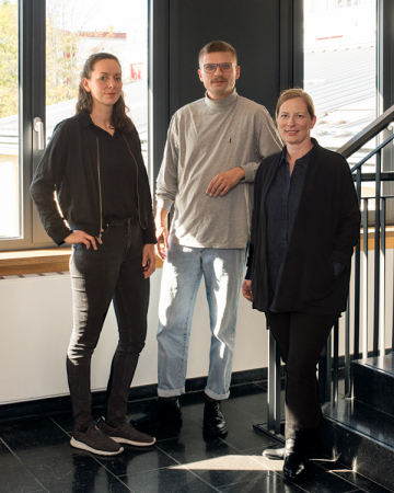 Die Projektgruppe: Kathrin Zöller (links), Clemens Villinger (Mitte) und PD Dr. Kerstin Brückweh (rechts), Foto: Clara Bahlsen 