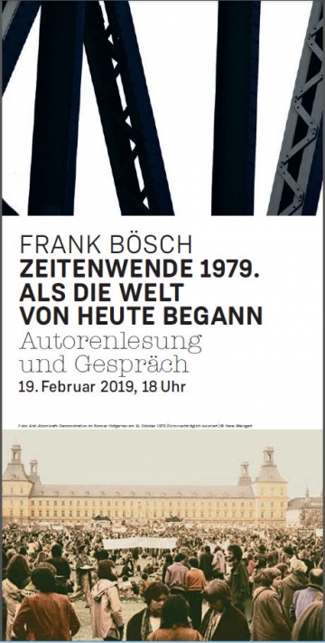 Einladungsflyer zur Buchvorstellung_Frank Bösch: Zeitenwende 1979. Als die Welt von heute begann