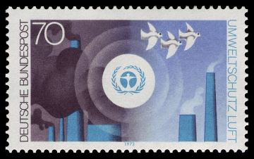 German Federal Post stamp, 1973 (Wikimedia Commons: https://de.wikipedia.org/wiki/Datei:DBP_1973_777_Umweltschutz.jpg)