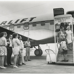 Arrival of Cuban refugees on a Freedom Flight, May 25, 1970.