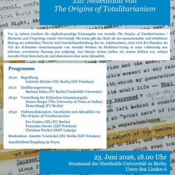Program VA am 23. Juni 2026 in Berlin Hannah Arendt Neuedition