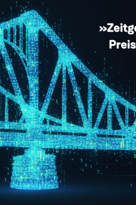 Grafik zur »Zeitgeschichte Digital«-Presiverleihung 2025 mit digitaliserter Glienicker Brücke